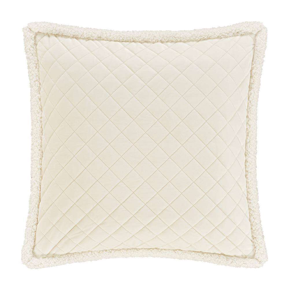 Cozy Winter White Polyester Euro Quilted Sham