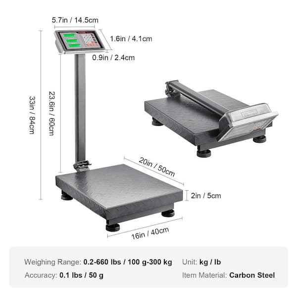 XtremepowerUS 600 lbs. Heavy Duty Foldable Weight Computing Digital Floor  Postal Warehouse Scale with Large Platform 92050-H2 - The Home Depot