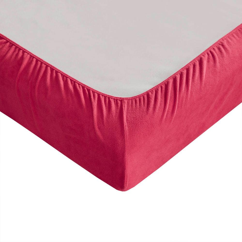 Red Twin XL Micro Fleece Sheet Set with Pillowcase