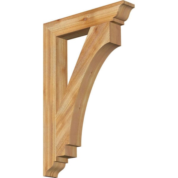 Ekena Millwork 4 in. x 36 in. x 24 in. Western Red Cedar Imperial Traditional Rough Sawn Bracket