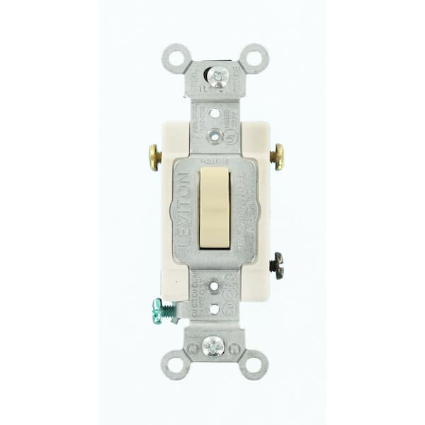Leviton 15 Amp Commercial Grade 3-Way Toggle Switch, Ivory CS315-2I