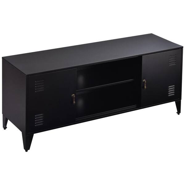 47 3 In Black Metal Tv Stand, Black Metal Tv Console Table