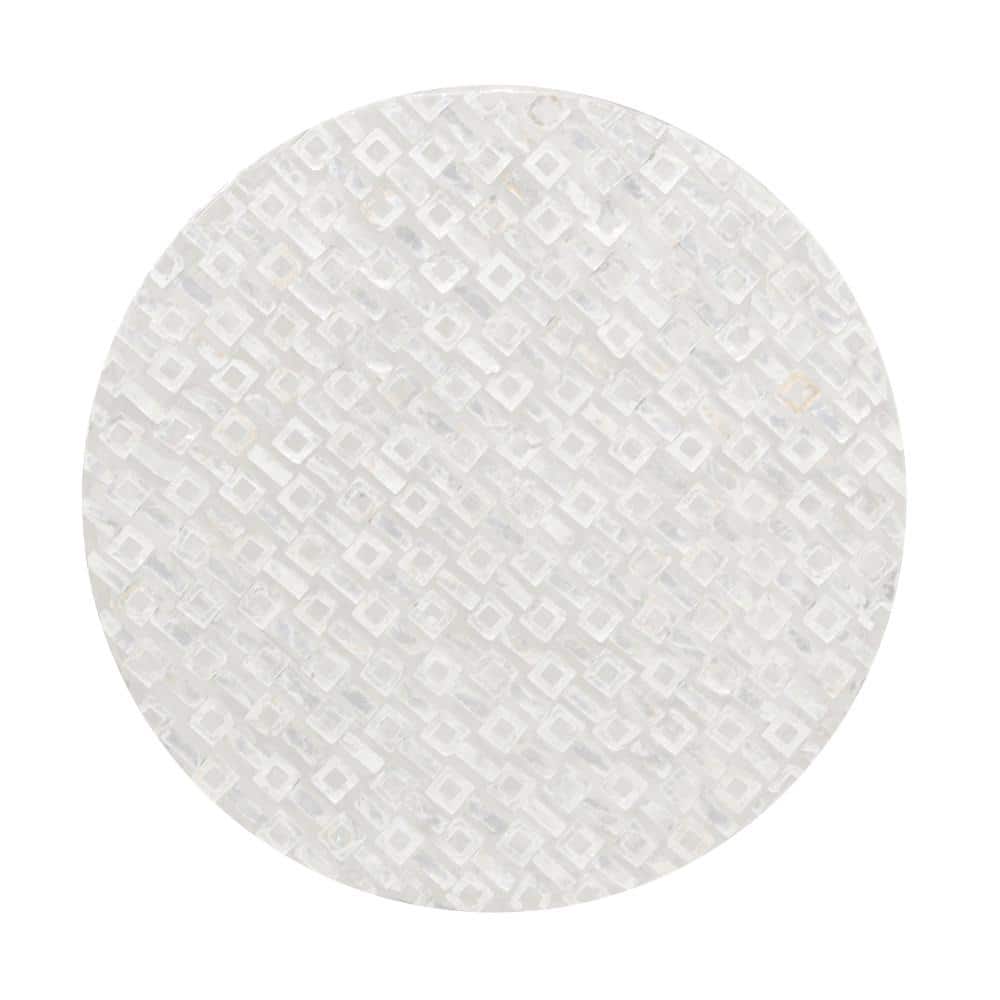 18 in. Gray Large Round Wood End Table with Gold Base - thumbnail 8
