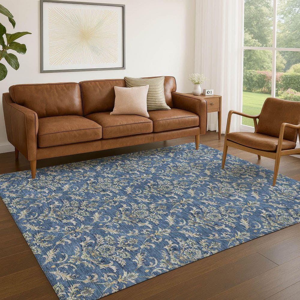 Chantille Machine Washable Indoor/Outdoor Abstract ACN2325 Navy 5 ft. x 7 ft. 6 in. Area Rug price history on PriceWatchPro
