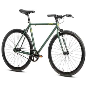 700C 50 in. Single Speed Loop Fixed Gear Urban Commuter Fixie Bike, Green