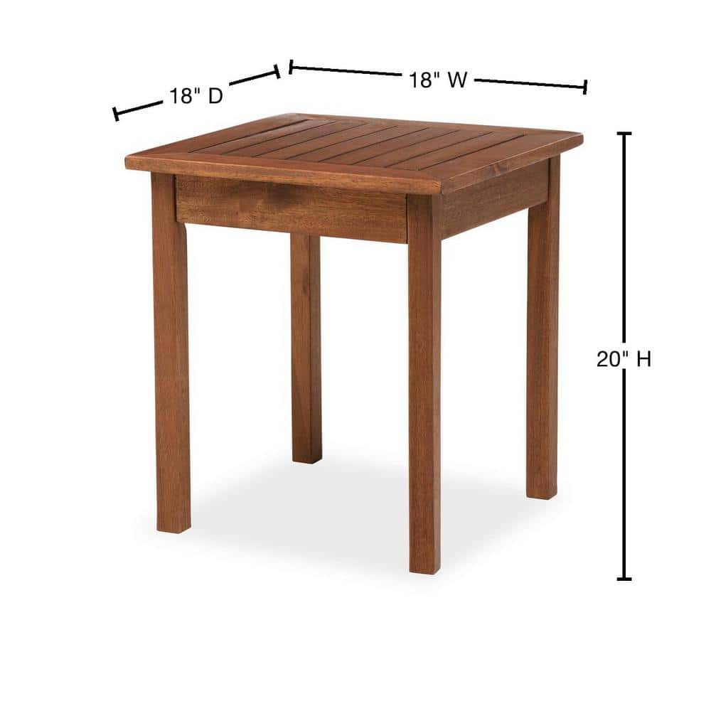 Lancaster Evergreen 21.9" Eucalyptus Wood Outdoor Side Table