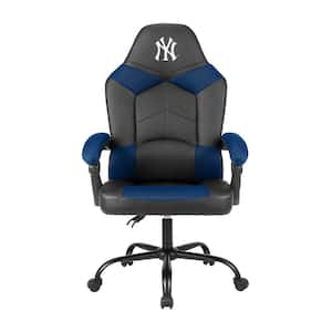 New York Yankees Black Polyurethane Oversized Office Chair with Reclining Back