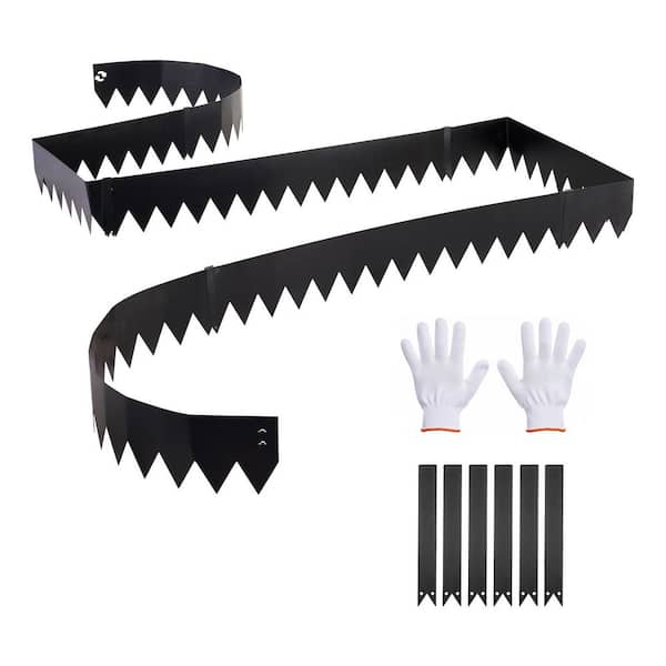 Galvanized Steel Landscape Edging, 40 in. L x 6 In. W x 0.04 in. H, 6-Pack Bendable Metal Garden Edge Border, Black