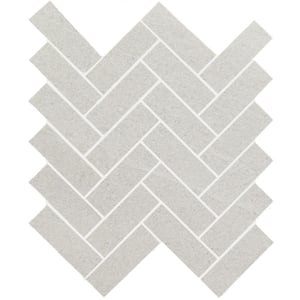 Seville White 12 in. x 15 in. x 9 mm Matte Porcelain Herringbone Mosaic Tile (4.77 sq. ft. / Case)