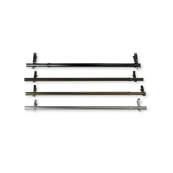 Rod Desyne 66 in. - 120 in. Single Curtain Rod 13/16 in. Dia in Black