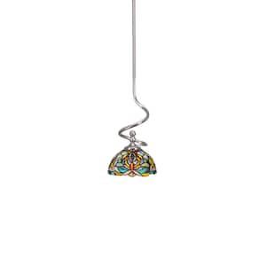 Royale 100 W 1-Light Brushed Nickel Standard Mini Pendant Light with Glass Shade