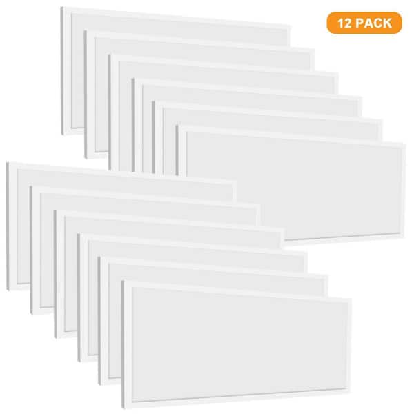 12-Pack 2 ft. x 4 ft. White 50W 5500Lumens Integrated LED Flat Panel Light 3500K/4000/5000K Selectable 0-10V Dimmable