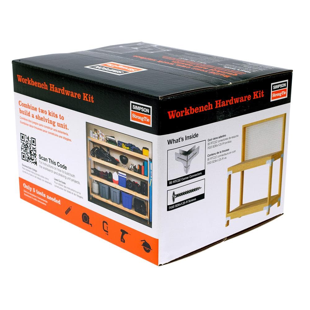 Simpson Galvanized Steel Workbench and Shelving Hardware Kit