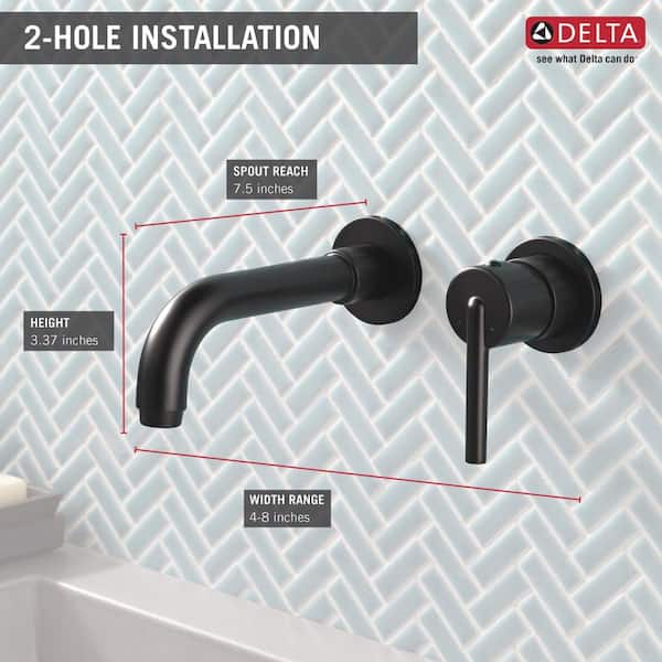 Delta Trinsic 1 Handle Wall Mount, Bathroom Wall Faucet Height