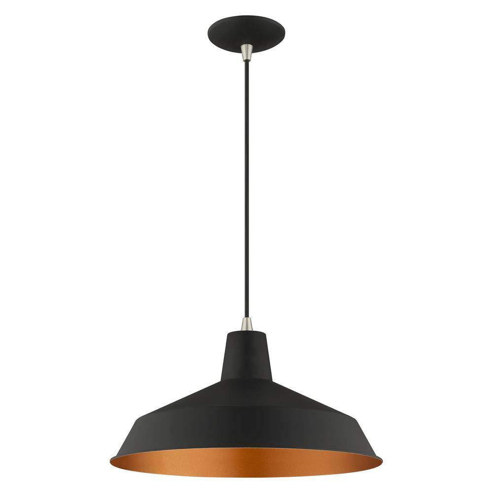 Urban Chic Black Mini Pendant Light with Gold Accents