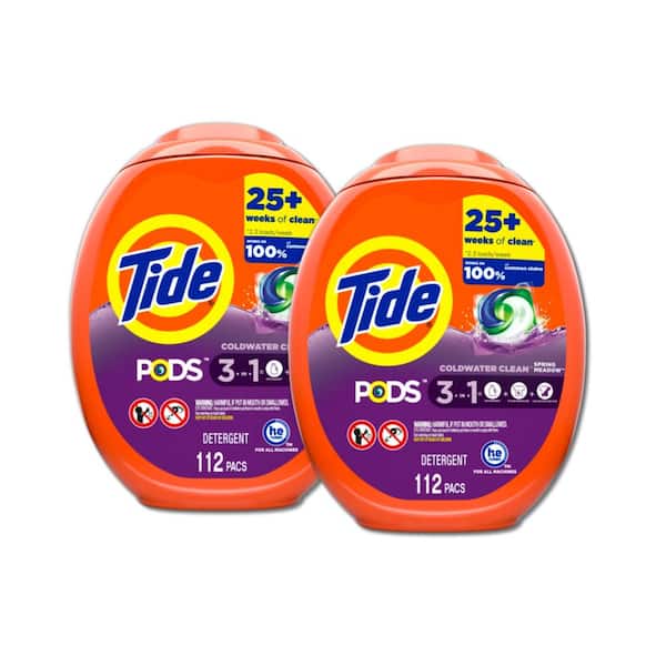 Tide Spring Meadow Scent Liquid Laundry Detergent Pods (112-Count, Multi-Pack 2)