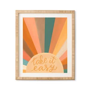 "Take It Easy Sunshine" by Rachel Szo Bamboo Framed Typography Art Print 14 in. x 16.5 in.