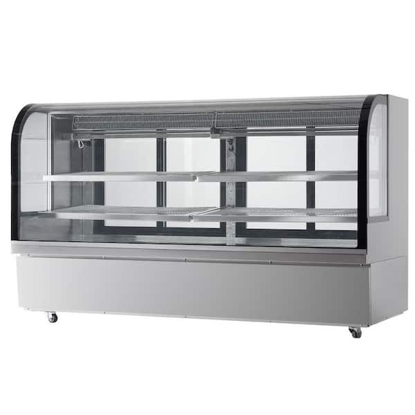 Refrigerated Display Case, 32 cu. ft./901L Large Pastry Display Case 4-Tier with LED Lighting, Gray 2025 Upgrade in Gray