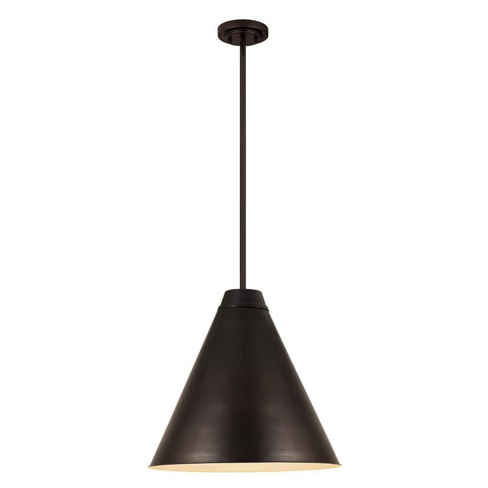 Eaton 24" Industrial Matte Black & Brushed Nickel Pendant Light
