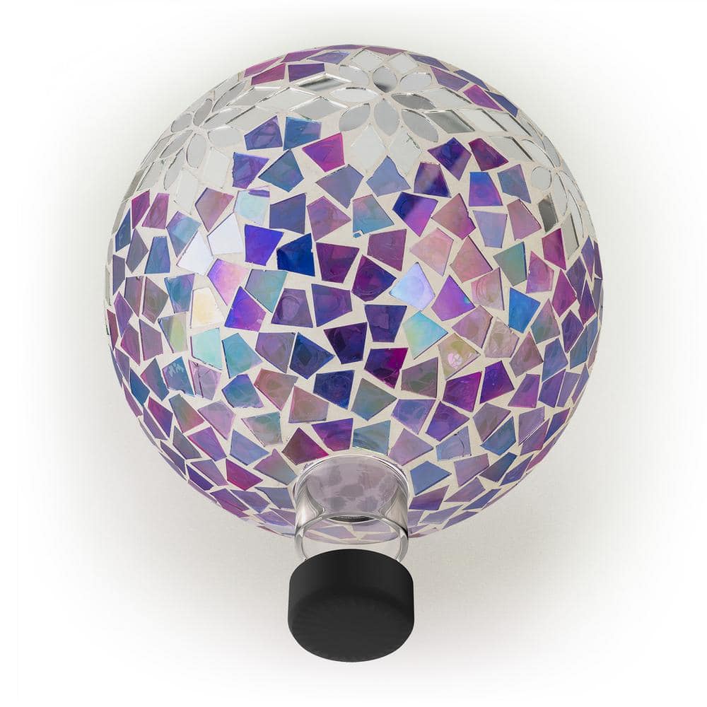 Enchanted Purple Mosaic 10" Gazing Globe for Garden Decor