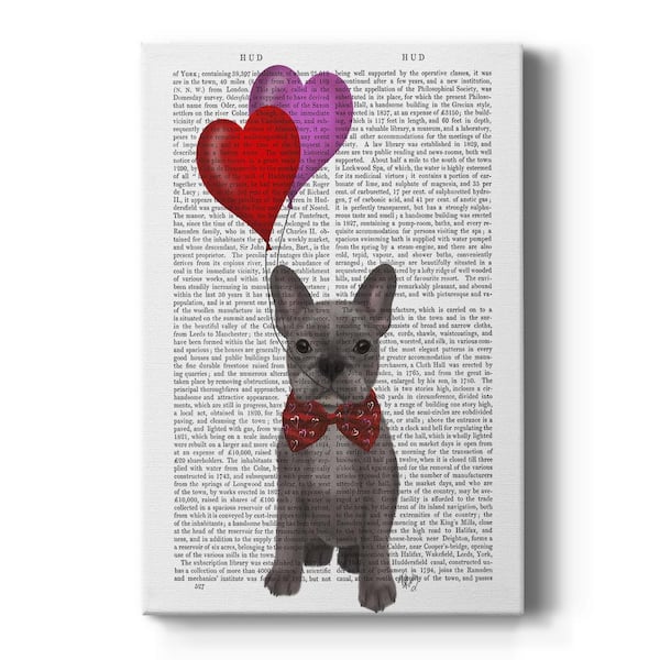 Wexford Home French Bulldog and Balloons By Wexford Homes Unframed Giclee Home Art Print 12 in. x 8 in.