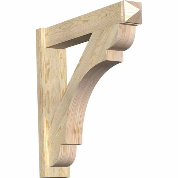 Ekena Millwork 6 in. x 30 in. x 30 in. Douglas Fir Olympic Arts and Crafts Rough Sawn Outlooker