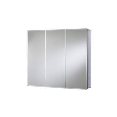 30 in. W x 26 in. H Frameless Aluminum Recessed or Surface-Mount Bathroom Medicine Cabinet with Easy Hang System