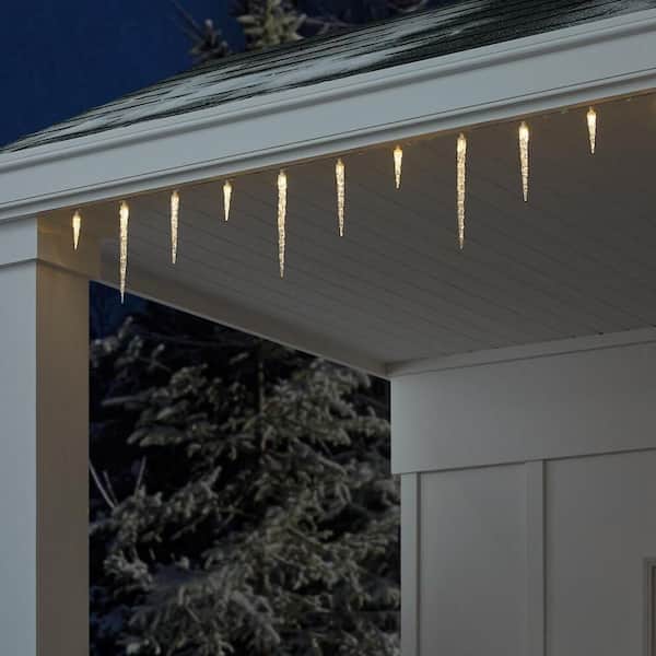 25 Count Warm White Twinkling LED Icicle Lights