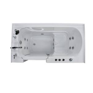 HD Series 60 in. Left Drain Quick Fill Walk-In Whirlpool Bath Tub with Powered Fast Drain in White