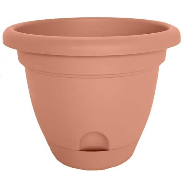 Bloem Lucca 8.75 in. Terra Cotta Plastic Self-Watering Planter with Saucer