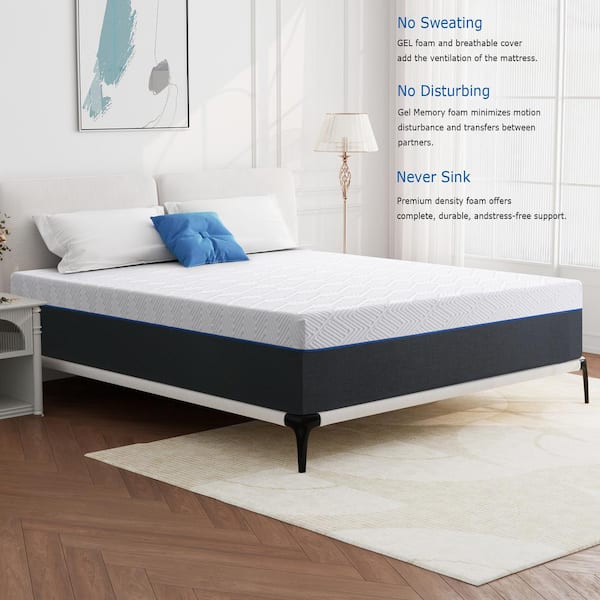 10 in. Medium Memory Foam Tight Top Queen Mattress, Comfort Support