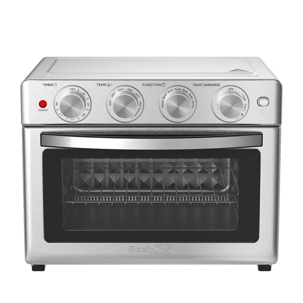 26 qt.1700W 6-Slice Stainless Steel Toaster Oven with Air Fryer, Accessories Included, Silver