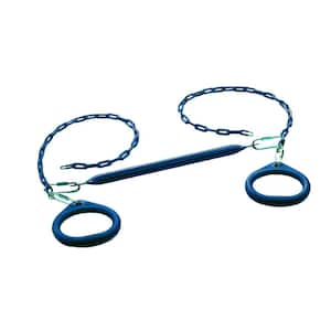 Blue Circular Rings and Trapeze Bar