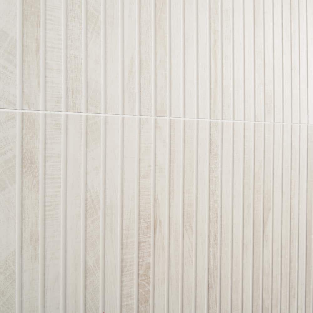 Montgomery 24x48 White Ribbed Porcelain Wall Tile