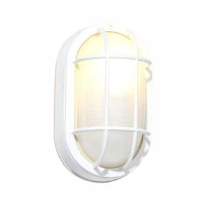 8 in. White Outdoor Wall Bulkhead Light