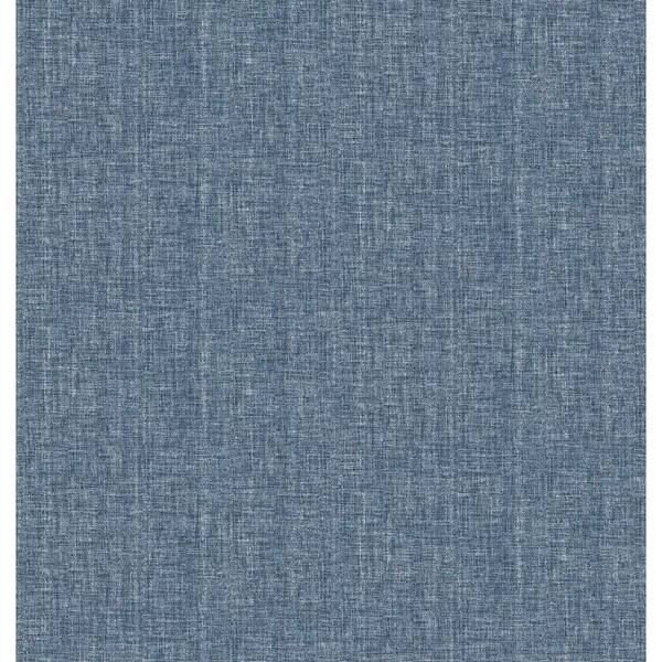 A-Street Prints Oasis Blue Linen Blue Wallpaper Sample