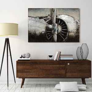 32 in. x 48 in. "FlyAway" Mixed Media Iron Hand Painted Dimensional Wall Art
