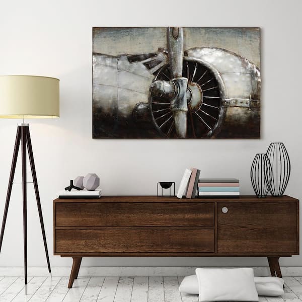Empire Art Direct 32 in. x 48 in. "FlyAway" Mixed Media Iron Hand Painted Dimensional Wall Art