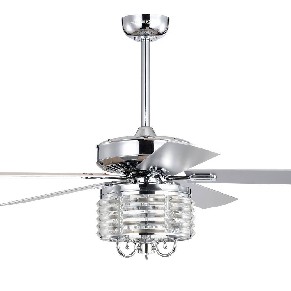 Themar 52 in. 3-Light Indoor Chrome Finish Ceiling Fan with Light Kit price history on PriceWatchPro