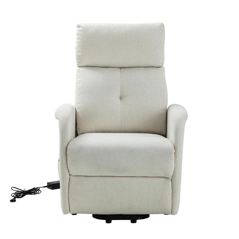 JAYDEN CREATION Carol Ivory Power Lift Assist Recliner with