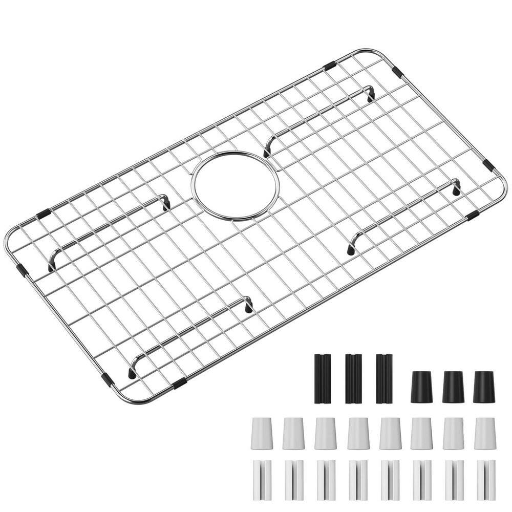 26 in. L x 14.1 in. W Stainless Steel Sink Grid and Protectors, Sink Bottom Grid with Rear Drain for Single Sink Bowl price history on PriceWatchPro