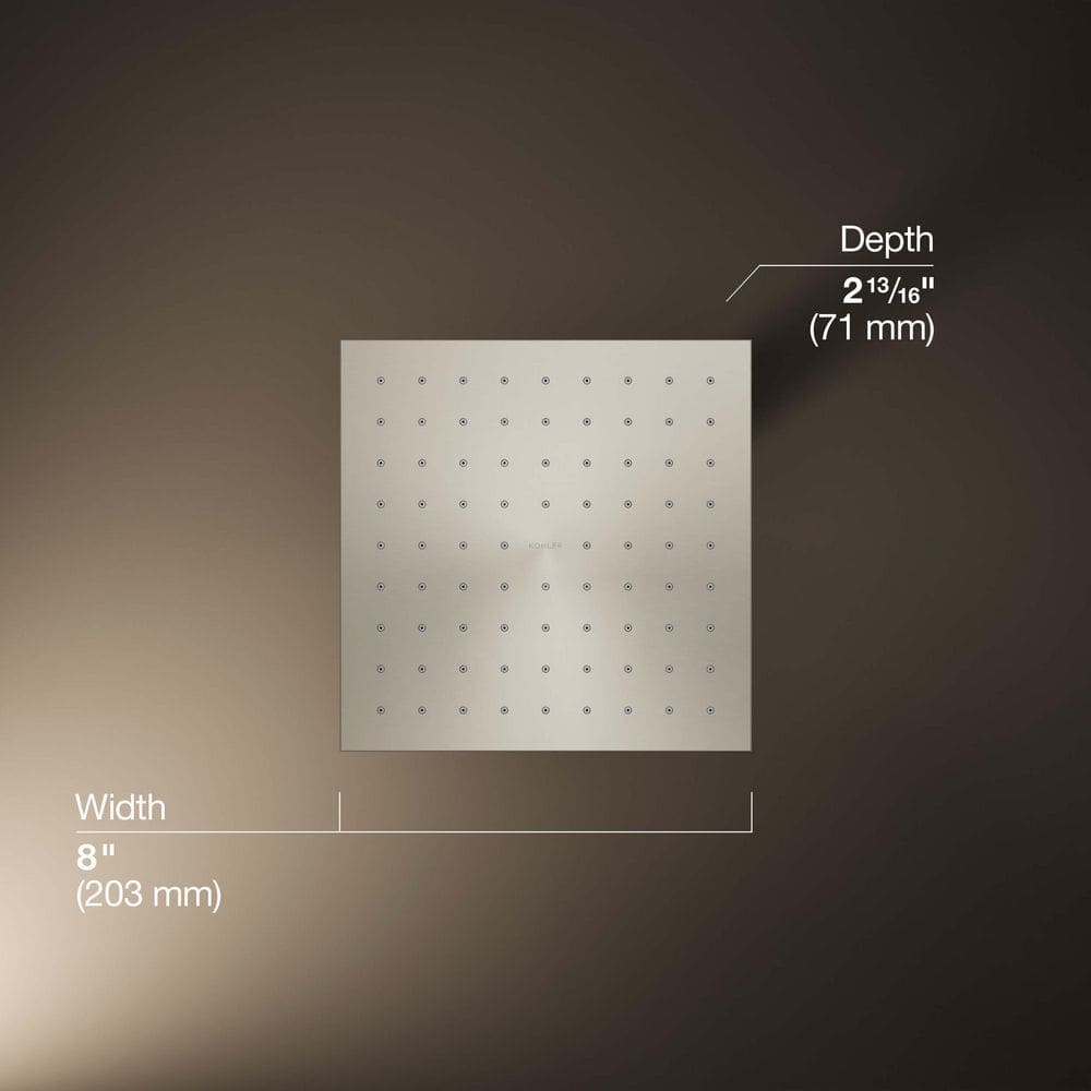 Vibrant Brushed Nickel Square Ceiling Mounted Rain Showerhead