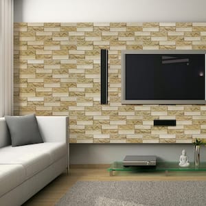 3D Falkirk Retro 1/100 in. x 39 in. x 19 in. Beige Faux Brick PVC Decorative Wall Paneling (10-Pack)