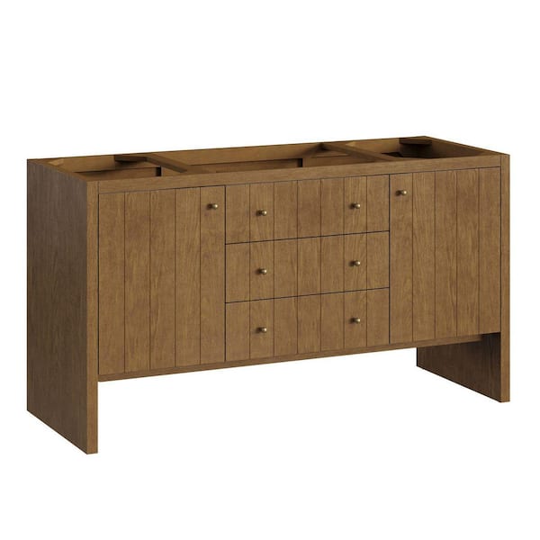 Hudson 59.9 in. W x 23.1 in. D x 33.0 in. H Single Bath Vanity Cabinet without Top in Honey Oak