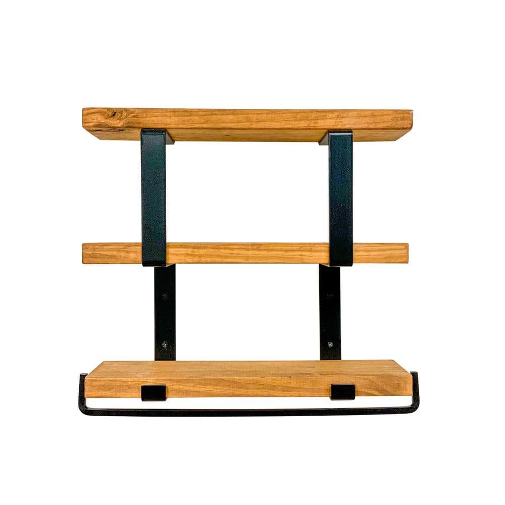 Del Hutson Designs Ziggy 6.125 in. D x 24 in. W x 24 in. H Walnut Tiered De