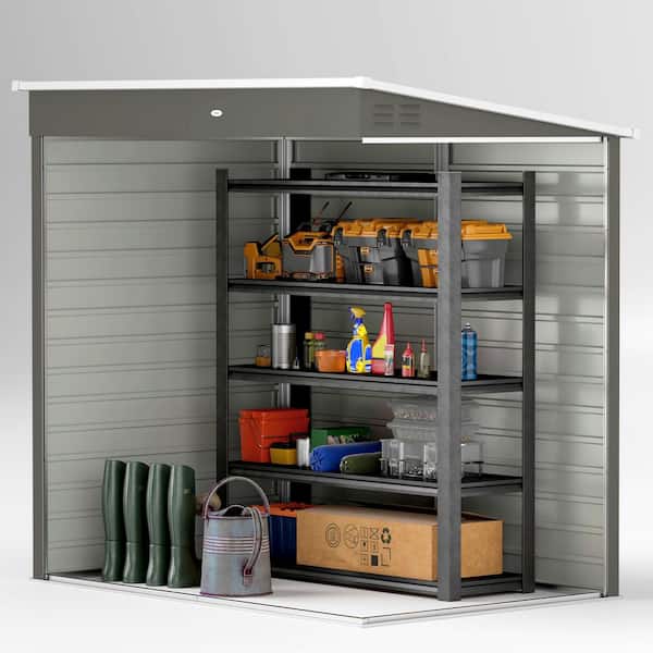 Outsunny 6 ft. x 4 ft. Outdoor Storage Shed Metal Garden Shed with
