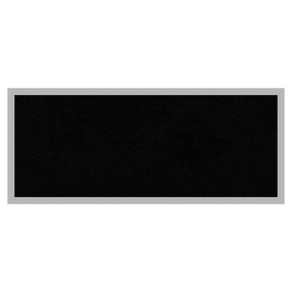 Amanti Art Hera Chrome Framed Black Corkboard 31 in. x 13 in. Bulletine ...