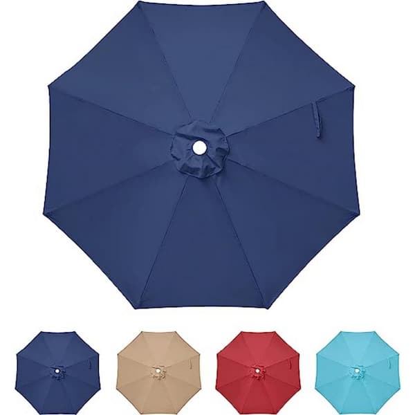 Otryad 9 ft. Patio Umbrella Replacement Canopy, Outdoor Table Market and Yard Umbrella Replacement Top Cover Dark Blue