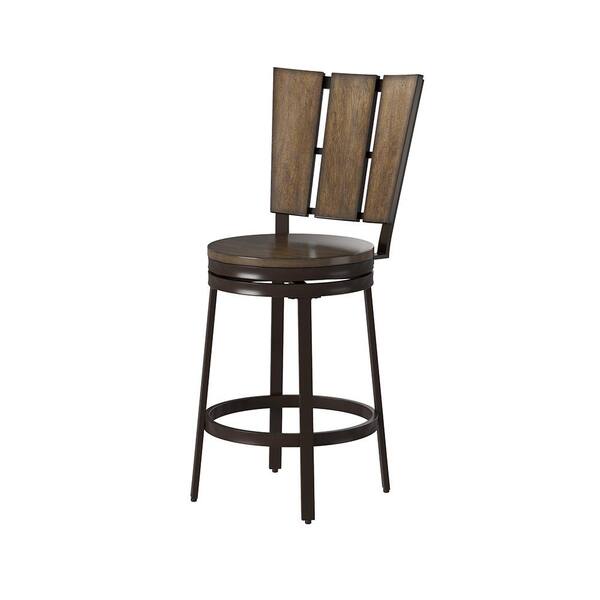 American Woodcrafters Greyfield 24 in. Espresso/Dark Brown Counter Stool
