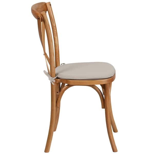 Oak Wood Cross Back Chair (Set of 2)